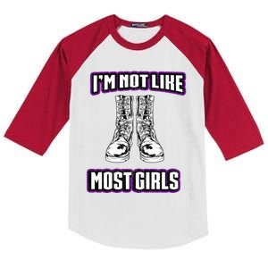 Im Not Like Most For Military And Police Gift Kids Colorblock Raglan Jersey