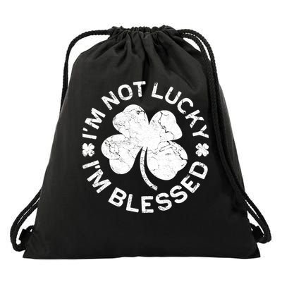 I'm Not Lucki I'm Blesssed Merch St.Patrick's Day Drawstring Bag