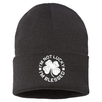 I'm Not Lucki I'm Blesssed Merch St.Patrick's Day Sustainable Knit Beanie