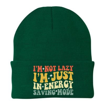 Im Not Lazy Im Just In Energy Saving Mode Groovy Knit Cap Winter Beanie