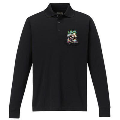 I’M Not Lazy I’M Just Highly Motivated To Do Nothing Slooth Performance Long Sleeve Polo