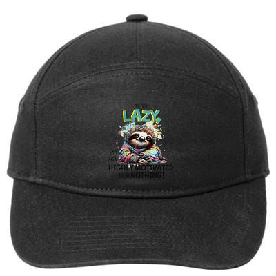 I’M Not Lazy I’M Just Highly Motivated To Do Nothing Slooth 7-Panel Snapback Hat