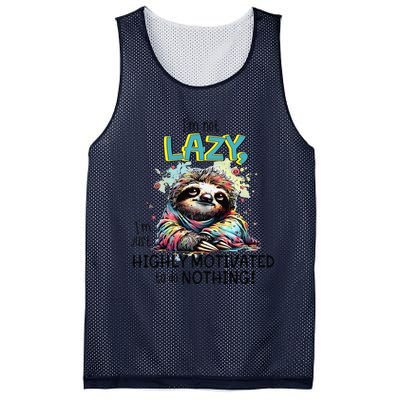 I’M Not Lazy I’M Just Highly Motivated To Do Nothing Slooth Mesh Reversible Basketball Jersey Tank