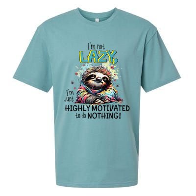 I’M Not Lazy I’M Just Highly Motivated To Do Nothing Slooth Sueded Cloud Jersey T-Shirt