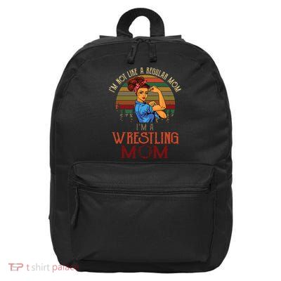Im Not Like A Regular Mom Im A Wrestling Mom 16 in Basic Backpack