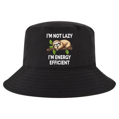 I'm Not Lazy I'm Energy Efficient Funny Sloth Cool Comfort Performance Bucket Hat