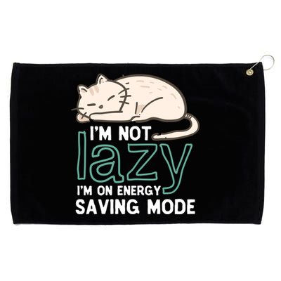 I'm Not Lazy On Energy Saving Mode Funny Cute Cat Sleeping Funny Gift Grommeted Golf Towel