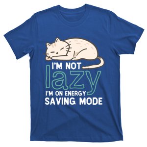 I'm Not Lazy On Energy Saving Mode Funny Cute Cat Sleeping Funny Gift T-Shirt