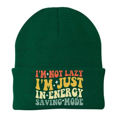 Im Not Lazy Im Just In Energy Saving Mode Groovy Knit Cap Winter Beanie