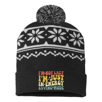 Im Not Lazy Im Just In Energy Saving Mode Groovy USA-Made Snowflake Beanie