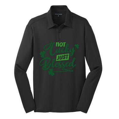 I'm Not Lucky I'm Blessed St Patrick's Day Silk Touch Performance Long Sleeve Polo