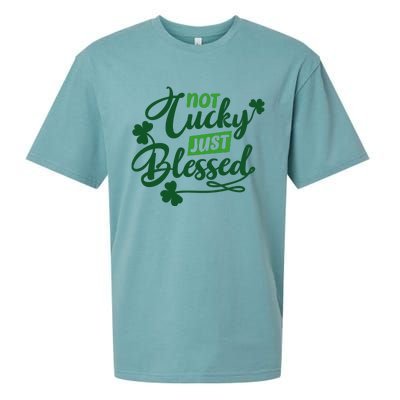 I'm Not Lucky I'm Blessed St Patrick's Day Sueded Cloud Jersey T-Shirt