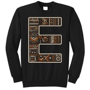 Initial Name Letter E Alphabet In Ethnic Art Style Sweatshirt