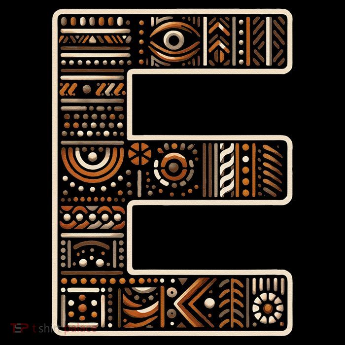 Initial Name Letter E Alphabet In Ethnic Art Style Drawstring Bag