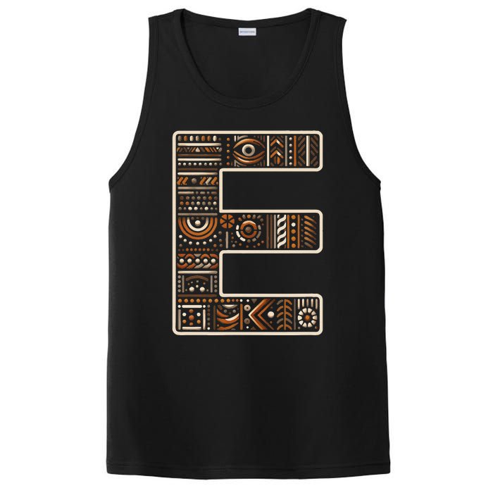 Initial Name Letter E Alphabet In Ethnic Art Style PosiCharge Competitor Tank