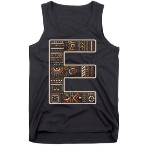 Initial Name Letter E Alphabet In Ethnic Art Style Tank Top