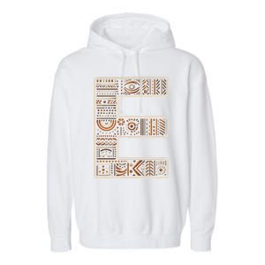 Initial Name Letter E Alphabet In Ethnic Art Style Garment-Dyed Fleece Hoodie