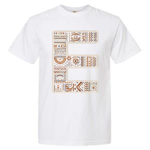 Initial Name Letter E Alphabet In Ethnic Art Style Garment-Dyed Heavyweight T-Shirt