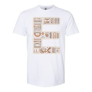 Initial Name Letter E Alphabet In Ethnic Art Style Softstyle CVC T-Shirt