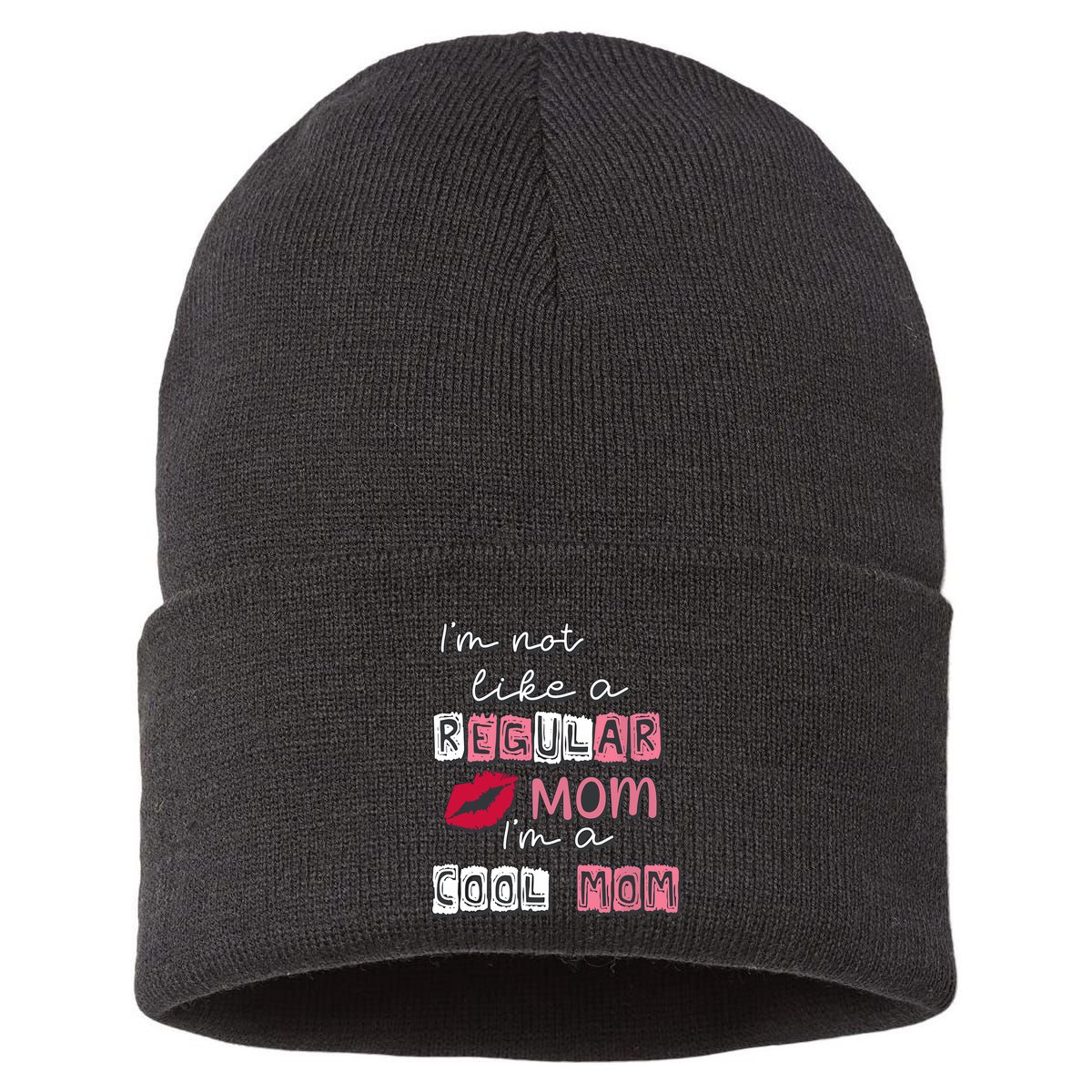 IM Not Like A Regular Mom IM A Cool Mom Design For Mom Sustainable Knit Beanie