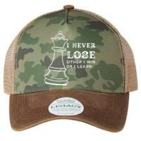 I Never Lose Either I Win Or I Learn Chess Lover Gift Legacy Tie Dye Trucker Hat
