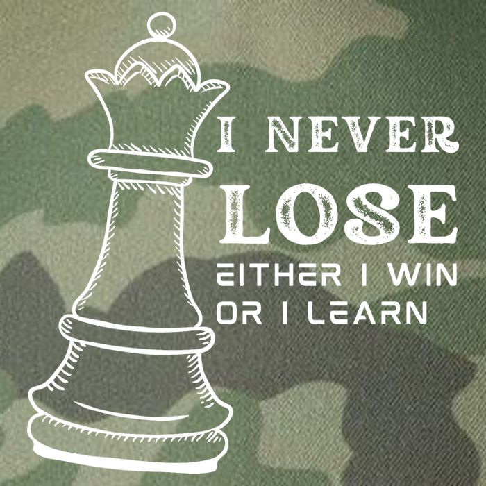 I Never Lose Either I Win Or I Learn Chess Lover Gift Legacy Tie Dye Trucker Hat