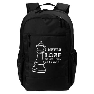 I Never Lose Either I Win Or I Learn Chess Lover Gift Backpack