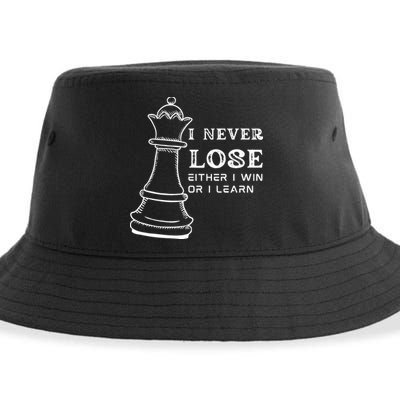 I Never Lose Either I Win Or I Learn Chess Lover Gift Sustainable Bucket Hat