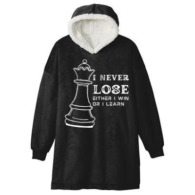 I Never Lose Either I Win Or I Learn Chess Lover Gift Hooded Wearable Blanket