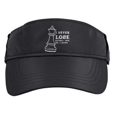 I Never Lose Either I Win Or I Learn Chess Lover Gift Adult Drive Performance Visor