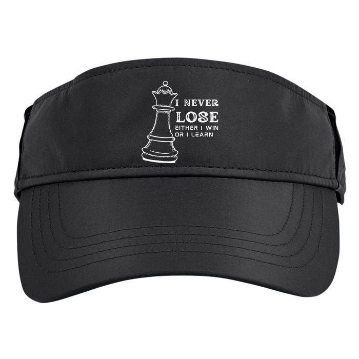 I Never Lose Either I Win Or I Learn Chess Lover Gift Adult Drive Performance Visor