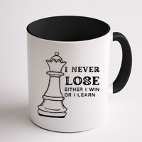 I Never Lose Either I Win Or I Learn Chess Lover Gift Mug