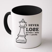 I Never Lose Either I Win Or I Learn Chess Lover Gift Mug