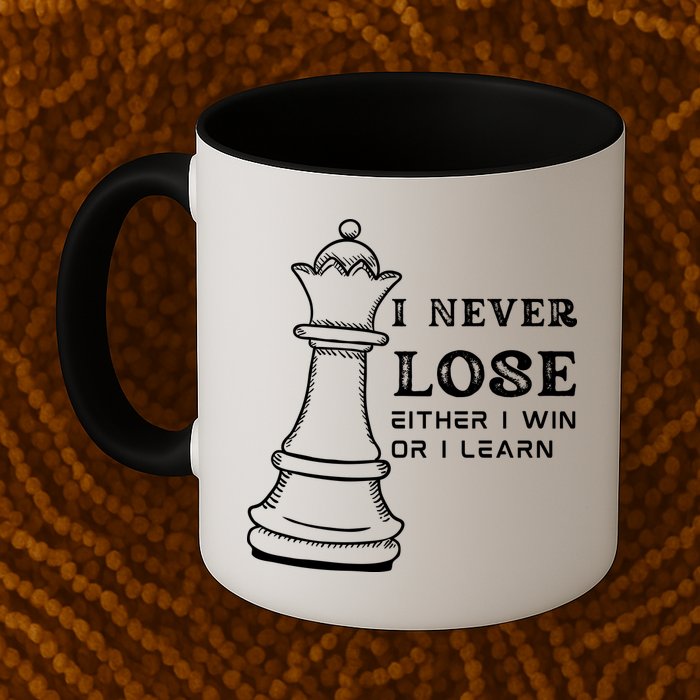 I Never Lose Either I Win Or I Learn Chess Lover Gift Mug