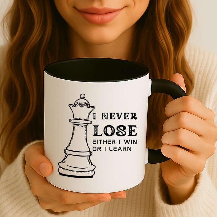 I Never Lose Either I Win Or I Learn Chess Lover Gift Mug