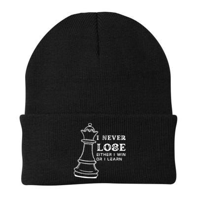 I Never Lose Either I Win Or I Learn Chess Lover Gift Beanie