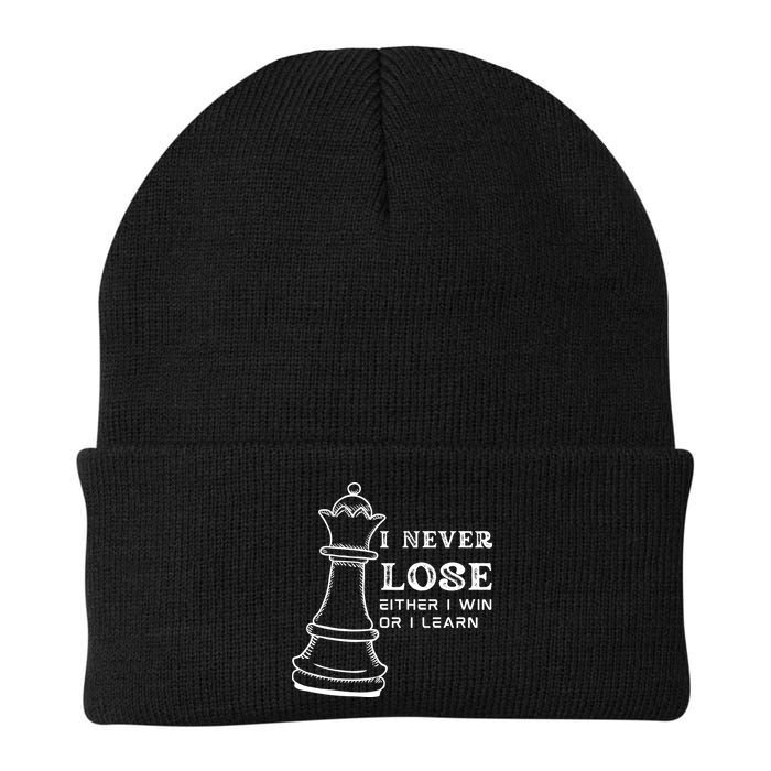 I Never Lose Either I Win Or I Learn Chess Lover Gift Beanie