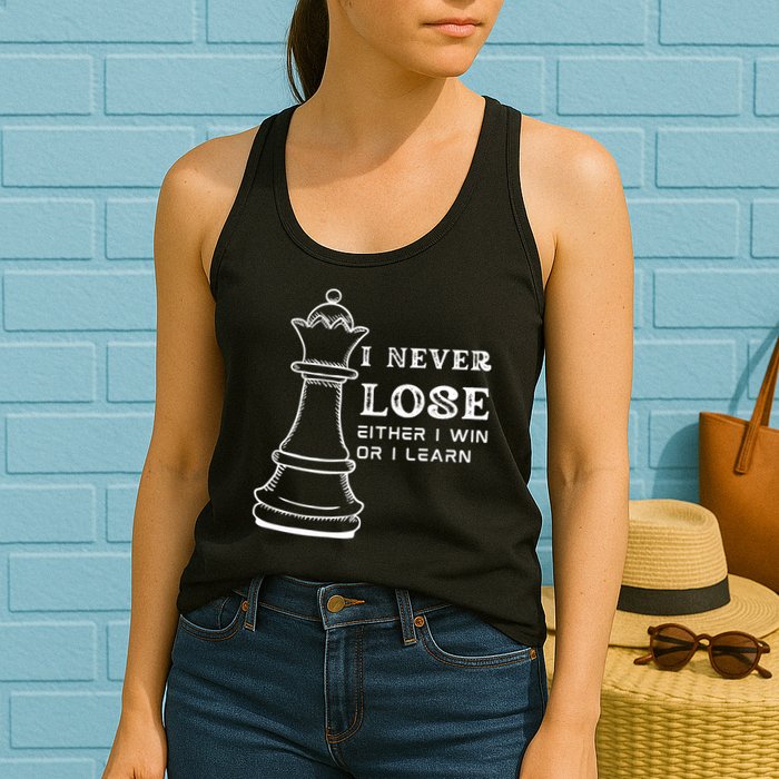 I Never Lose Either I Win Or I Learn Chess Lover Gift Womens Tank Top