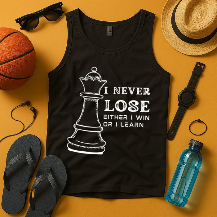 I Never Lose Either I Win Or I Learn Chess Lover Gift Tank Top