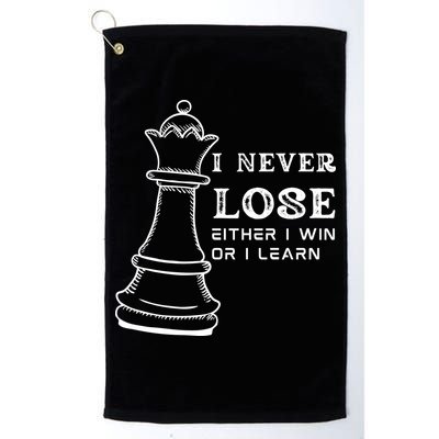 I Never Lose Either I Win Or I Learn Chess Lover Gift Golf Towel