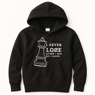I Never Lose Either I Win Or I Learn Chess Lover Gift Kids Hoodie
