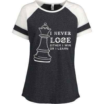 I Never Lose Either I Win Or I Learn Chess Lover Gift Enza Ladies Jersey Colorblock Tee