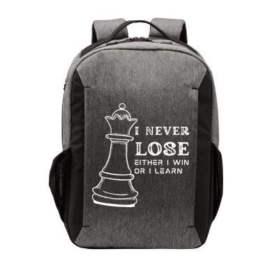 I Never Lose Either I Win Or I Learn Chess Lover Gift Vector Backpack