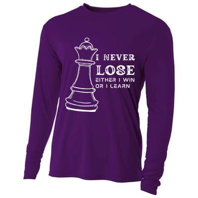 I Never Lose Either I Win Or I Learn Chess Lover Gift Cooling Performance Long Sleeve Crew