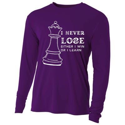 I Never Lose Either I Win Or I Learn Chess Lover Gift Cooling Performance Long Sleeve Crew