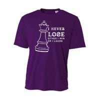 I Never Lose Either I Win Or I Learn Chess Lover Gift Youth Performance Sprint T-Shirt