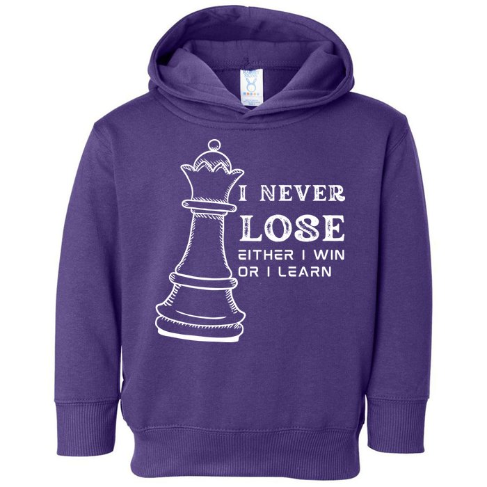 I Never Lose Either I Win Or I Learn Chess Lover Gift Toddler Hoodie