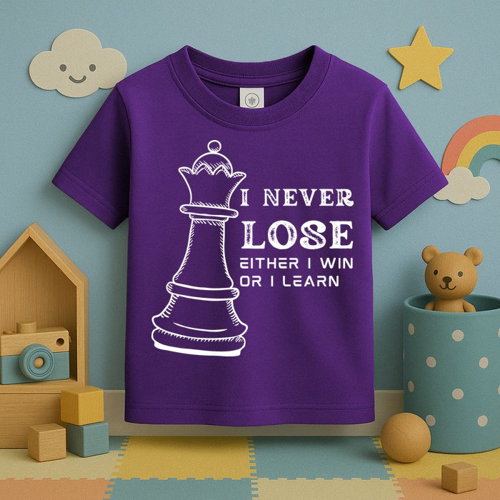 I Never Lose Either I Win Or I Learn Chess Lover Gift Toddler T-Shirt