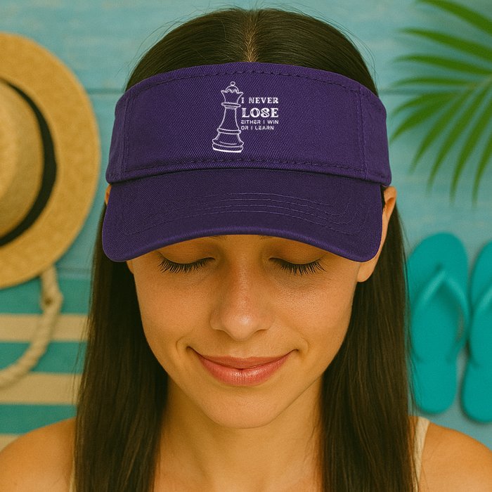 I Never Lose Either I Win Or I Learn Chess Lover Gift Visor