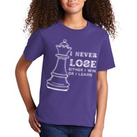 I Never Lose Either I Win Or I Learn Chess Lover Gift Kids T-Shirt